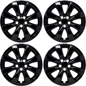 استبدال Toyota Corolla 2014 ، 2015 ، 2016 HubCap ، جودة متميزة متينة بجلس بلون بلونج سوداء (4 قطع)