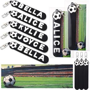 6 Sets Personalized Baseball Keychain Party Favors Custom Luggage Tags Graduation Gifts Water Bottle Name Sport Label with DIY Foam Letter Sticker Baseball Card Sport Team Birthday Reward
