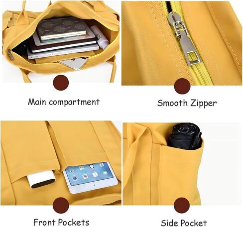 Canvas Tote Bag For Women With Pockets For Shopping Traveling Daily Commuting Beach Leisure And Fitness in Saudi Arabia