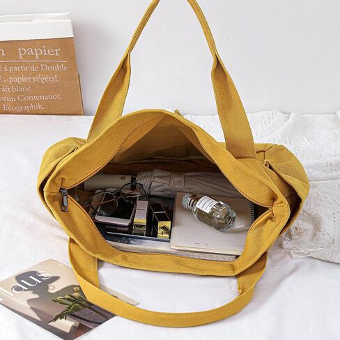 Canvas Tote Bag For Women With Pockets For Shopping Traveling Daily Commuting Beach Leisure And Fitness in Saudi Arabia