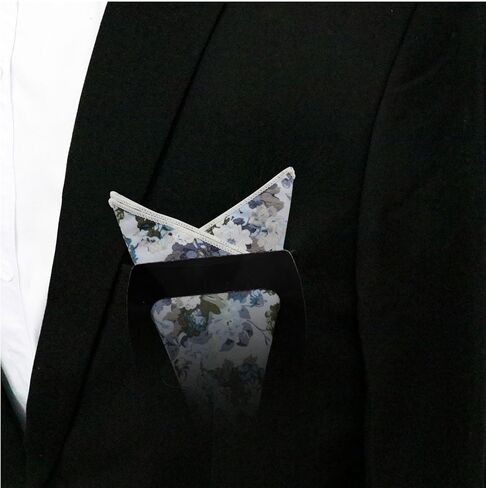 Floral Pocket Squares for Men, Mens Ladies Cotton Handkerchiefs with Pocket Square Holder for Wedding Party Prom Daily in Kuwait