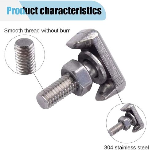 Battery Terminal Bolts, T-Shaped Battery Bolts Kit, Car Battery Cable Extender, Car Battery Bolt and Nut Accessories Replacement OEM# 64740, 19116852, 6X0-915-138, 61128373946 (2PCS) in Saudi Arabia
