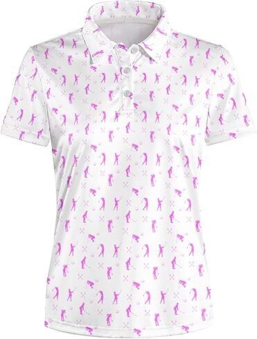 Womens Golf Shirt Funny Polo Shirts Golf Outfits Shirts Collared Printed Tennis Tops Ladies Golf Shirts Golf Gift in Saudi Arabia