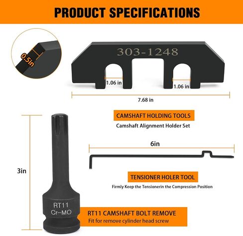 303-1655 Camshaft Holding Tool Kit Compatible with Ford 3.5L EcoBoost Upgraded GT F-150 Expedition Lincoln Navigator, Timing Alignment Holder Tool with Cylinder Head Screw Removal Socket in Kuwait