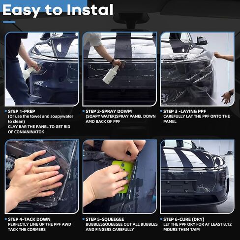 Precut Paint Protective Film 8.5 Mil TPU PPF for 2025 Tesla Model Y Juniper Clear Car HD Scratch Exterior Accessories (Headlights + Foglights) in Saudi Arabia