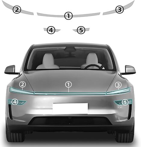 Precut Paint Protective Film 8.5 Mil TPU PPF for 2025 Tesla Model Y Juniper Clear Car HD Scratch Exterior Accessories (Headlights + Foglights) in Saudi Arabia