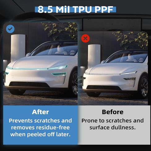 Precut Paint Protective Film 8.5 Mil TPU PPF for 2025 Tesla Model Y Juniper Clear Car HD Scratch Exterior Accessories (Headlights + Foglights) in Saudi Arabia