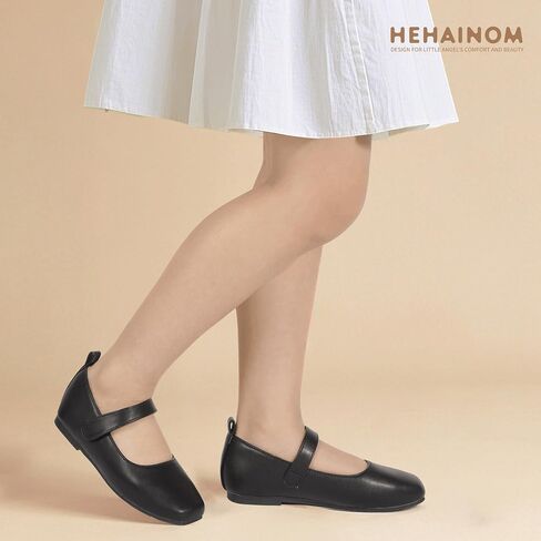 Hehainom Girls Dress Shoes Flower Girl Toddler Little Big Kids Square Toe Flats Mary Jane Wedding School Shoes in Saudi Arabia