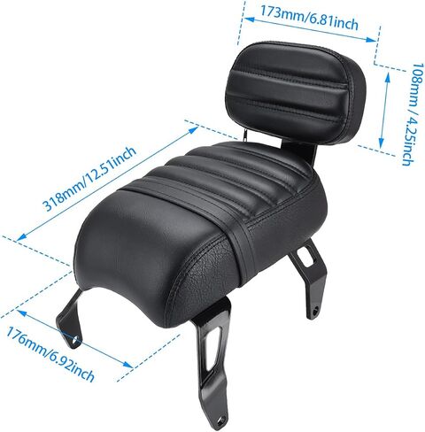 مقعد الراكب متوافق مع الكشافة الهندية Bobber 2018-2023 مسند الظهر والمقعد استبدال OEM رقم: 2882853-VBA (أسود) in Kuwait