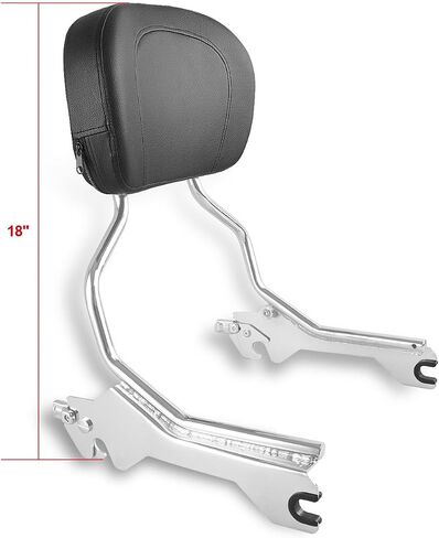 Detachable Gloss Black Passenger Backrest Sissy Bar with Pad & Docking Hardware Kit, Quick-Release, Compatible with 2018-UP Harley Softail Fat Boy, Breakout FLFB, FLFBS, FXBR, FXBRS 114 in Kuwait