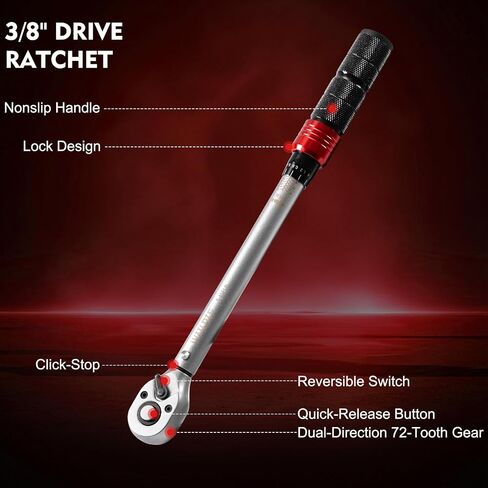 14 PCS 3/8 Inch Drive Spark Plug Socket Set with Click Torque Wrench（5-45 Lb.ft/6.8-61.2 Nm）, Magnetic Swivel Sockets, Universal Joint, Extension Bar, Cr-V Steel in Kuwait