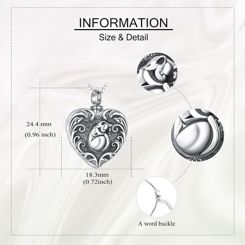 ONEFINITY Cat/Dog Urn Necklace for Ashes Sterling Silver Cat/Dog Keepsake Pet Memorial Pendant Jewelry Gift for Women Men in Saudi Arabia