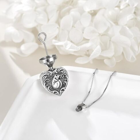 ONEFINITY Cat/Dog Urn Necklace for Ashes Sterling Silver Cat/Dog Keepsake Pet Memorial Pendant Jewelry Gift for Women Men in Saudi Arabia