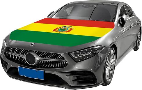Mexican Flag Car Hood Cover - 63"x47" (5x4 FT) Car Hood Cover, Durable Elastic Fabric for Car Decor Fit Most Car, SUV's Hood in Kuwait