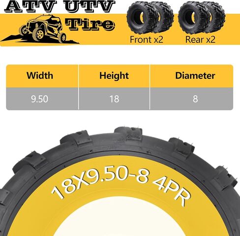 21x7-8 ATV Tires (Pack of 2, Tubeless) - 4-Ply Durable All-Surface Tire for Sport ATV/UTV & Go Karts, Superior Traction, Smooth Ride, Ideal for Off-Road, Trail, Rock & Desert Adventures in Kuwait
