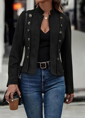 chouyatou Women's Faux Suede Leather Jacket 2024 Fall Winter Clothes Casual Business Long Sleeve Blazer Jacket Coat in Kuwait