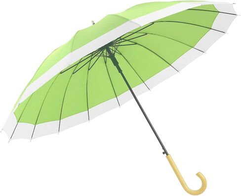ThreeH Big Beatiful Umbrella with Arc Classic Wood Handle 16 Ribs 48" Windproof Sturdy Stick Rain Umbrella in Kuwait