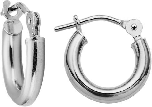أقراط Mazzeri Solid Gold Hoop Gold 14k ذهبية حقيقية للنساء والرجال - Hypoallergenic ، مصنوعة في الولايات المتحدة الأمريكية ، متوفرة باللون الأصفر أو الأبيض in Kuwait