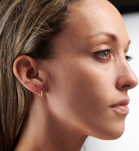 أقراط Mazzeri Solid Gold Hoop Gold 14k ذهبية حقيقية للنساء والرجال - Hypoallergenic ، مصنوعة في الولايات المتحدة الأمريكية ، متوفرة باللون الأصفر أو الأبيض in Kuwait