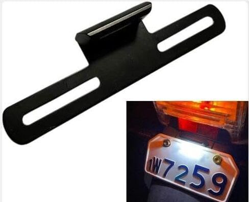 jose2015 Motorcycle License Plate Bracket Aluminum License Plate Light Bracket Motorcycle License Plate Mount Universal for Motorcycle Black 1PCS in Kuwait