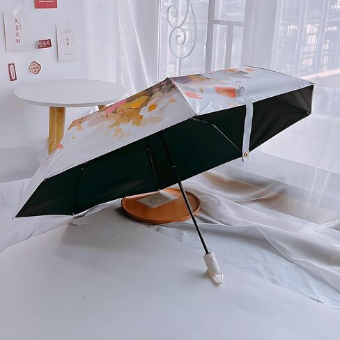 Umbrella for Women Kids Girls Compact Travel Rain Sun Umbrella Uv Protection Portable Foldable in Saudi Arabia