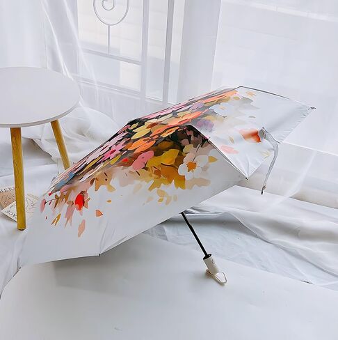 Umbrella for Women Kids Girls Compact Travel Rain Sun Umbrella Uv Protection Portable Foldable in Saudi Arabia