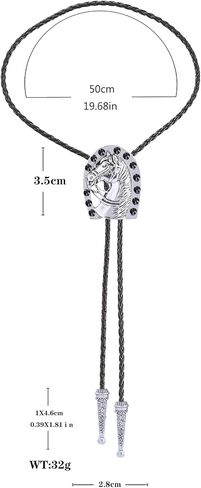 GelConnie Bolo Ties for Men Western Cowboy Vintage Crystal Horse Bolo Tie for Women Leather Necktie U Gold Bolo Tie in Kuwait