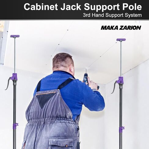 Cabinet Jack Support Pole, Third Hand Tools, 49.2"-114.2" inches, Steel Telescopic Adjustable Support Pole, Capacity for Cabinet Jack, Zip Wall Pole, Drywall Jack& Cargo Bars, 2-Pack in Kuwait