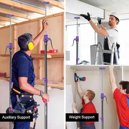 Cabinet Jack Support Pole, Third Hand Tools, 49.2"-114.2" inches, Steel Telescopic Adjustable Support Pole, Capacity for Cabinet Jack, Zip Wall Pole, Drywall Jack& Cargo Bars, 2-Pack in Kuwait