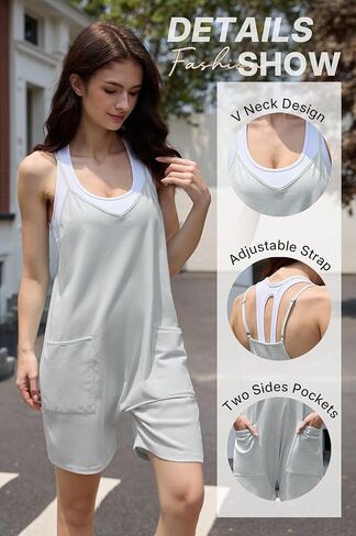 نساء الصيف رومبير عارضة فضفاضة فضفاضة أكمام سروال سروال شورتات بذلة مع جيوب 2025 ملابس in Kuwait