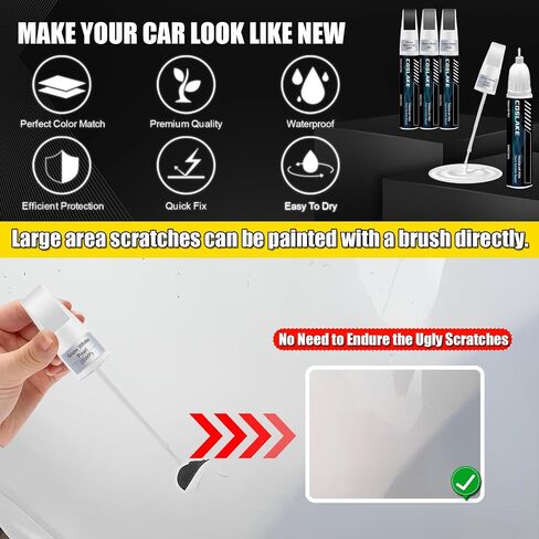 Car Touch Up Paint(Snow White Pearl(SWP)) for Kia, Car Paint Scratch Repair Kit, Quick & Easy Solution to Repair, 2 in 1 Scratch Remover Pen with Color-Matched in Kuwait