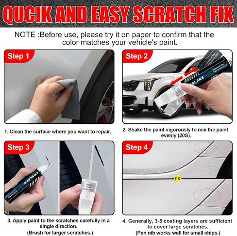 Car Touch Up Paint(Snow White Pearl(SWP)) for Kia, Car Paint Scratch Repair Kit, Quick & Easy Solution to Repair, 2 in 1 Scratch Remover Pen with Color-Matched in Kuwait