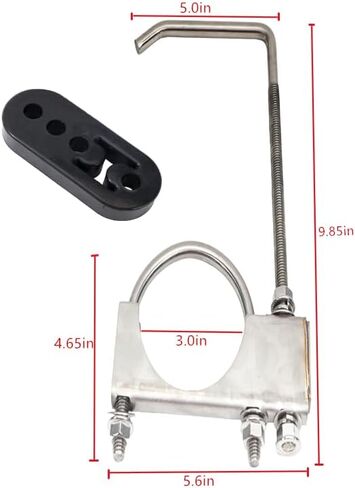 1PCS 4 Holes Exhaust Rubber Hanger, 1PCS 3" Exhaust Clamp with Hanger,Automotive Tools for Most Car Truck Exhaust Systems (1PcsRubber Hanger and1Pcs 3.0 Inch) in Kuwait