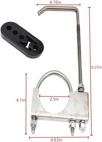 1PCS 4 Holes Exhaust Rubber Hanger, 1PCS 3" Exhaust Clamp with Hanger,Automotive Tools for Most Car Truck Exhaust Systems (1PcsRubber Hanger and1Pcs 3.0 Inch) in Kuwait