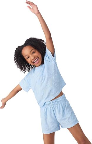 Saint Eve Kids Girls 2 قطعة صيفية - لطيفة ، ناعمة ، قميص Terry Terry Terry Terry و Shirts للفتيات in Kuwait