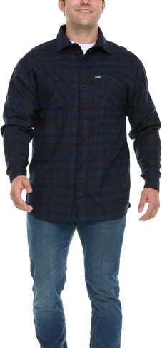 Wrangler Big and Tall Flannel Shirt for Men – Mens Button Down Plaid Shirt in Kuwait