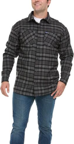 Wrangler Big and Tall Flannel Shirt for Men – Mens Button Down Plaid Shirt in Kuwait