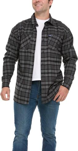 Wrangler Big and Tall Flannel Shirt for Men – Mens Button Down Plaid Shirt in Kuwait