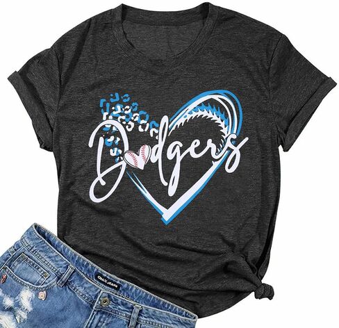 ALLTB Baseball Shirt for Women Baseball Mom Shirt Baseball Heart Graphic Tee Game Day Short Sleeve Tops in Saudi Arabia