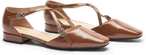 C.Paravano Women's Flats Square Toe Cross-Strap Sandals Stylish Comfortable Dress Shoes for Casual Wear, Work, Travel & Social Events in Saudi Arabia