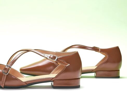 C.Paravano Women's Flats Square Toe Cross-Strap Sandals Stylish Comfortable Dress Shoes for Casual Wear, Work, Travel & Social Events in Saudi Arabia