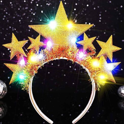 GORTIN Light up Star Headband Silver Glowing LED Headbands Star Costume Headpiece Hair Accessories for Women in Saudi Arabia