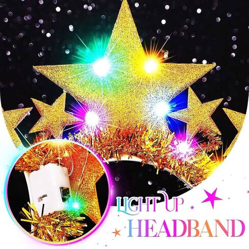 GORTIN Light up Star Headband Silver Glowing LED Headbands Star Costume Headpiece Hair Accessories for Women in Saudi Arabia