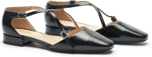 C.Paravano Women Flats Square Tee Trosp-Strap Sandals Syngly Frick Shoes for Discal in Saudi Arabia