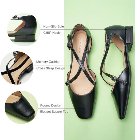C.Paravano Women Flats Square Tee Trosp-Strap Sandals Syngly Frick Shoes for Discal in Saudi Arabia