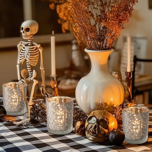 Homemory 12 Pack Silver Glass Poitle Coversive ، حامل شمعة Tealight ، حاملي شموع عتيقة للقطاعات المركزية ، عيد الميلاد ، استحمام الأطفال ، عيد ميلاد ، حفل زفاف ، حفلة in Kuwait