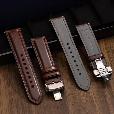 REZERO Leather Watch Bands, Handmade Quick Release Watch Straps, Luxury Full-Grain Vegetable-Tanned Leather Watch Bracelets, Sturdy & Wear-Resistant, Watch Band Replacements for Men 19/20/21/22/24mm in Kuwait