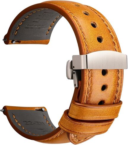 REZERO Leather Watch Bands, Handmade Quick Release Watch Straps, Luxury Full-Grain Vegetable-Tanned Leather Watch Bracelets, Sturdy & Wear-Resistant, Watch Band Replacements for Men 19/20/21/22/24mm in Kuwait