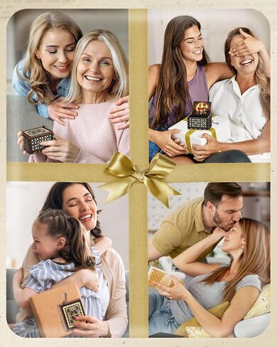 Jupswan Anime Wooden Music Box for Women - Cartoon Hand Crank Engraved Cute Musical Box Vintage Mechanism Small Personalized Gifts for Friend Girlfriend Boyfriend Wife Son On Birthday in Saudi Arabia