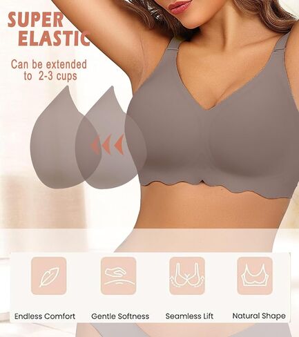 حمالات أفيدلوف اللاسلكية للنساء براليت بسلاسة كاملة التغطية صدرية الرقبة Tshirt brassier in Kuwait